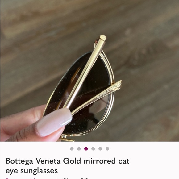 Bottega Veneta Gold Mirrored Sunglasses - Picture 3 of 6